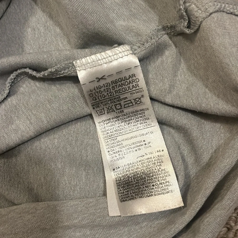 Old Navy Light Gray Racerback Active Go-Dry Tank w Coral Trim Girls’ M 10-12